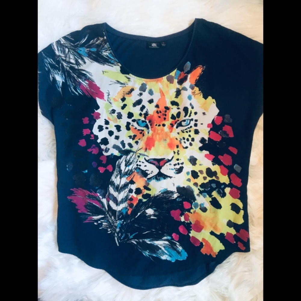 Rock & Republic - Tiger Print Top - Size M